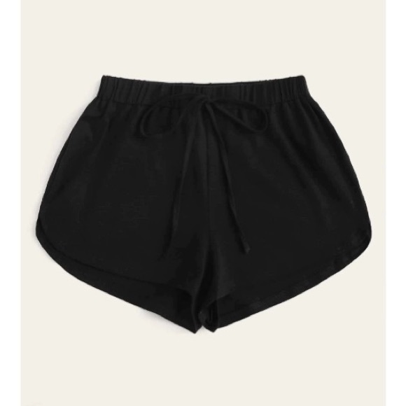 Black Drawstring Shorts - Picture 2 of 5